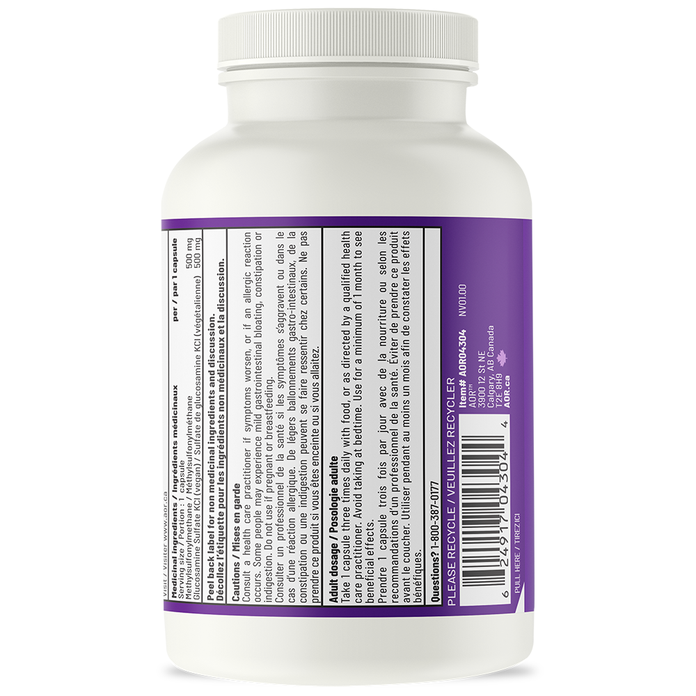 AOR MSM + Glucosamine (100 Veg Caps)