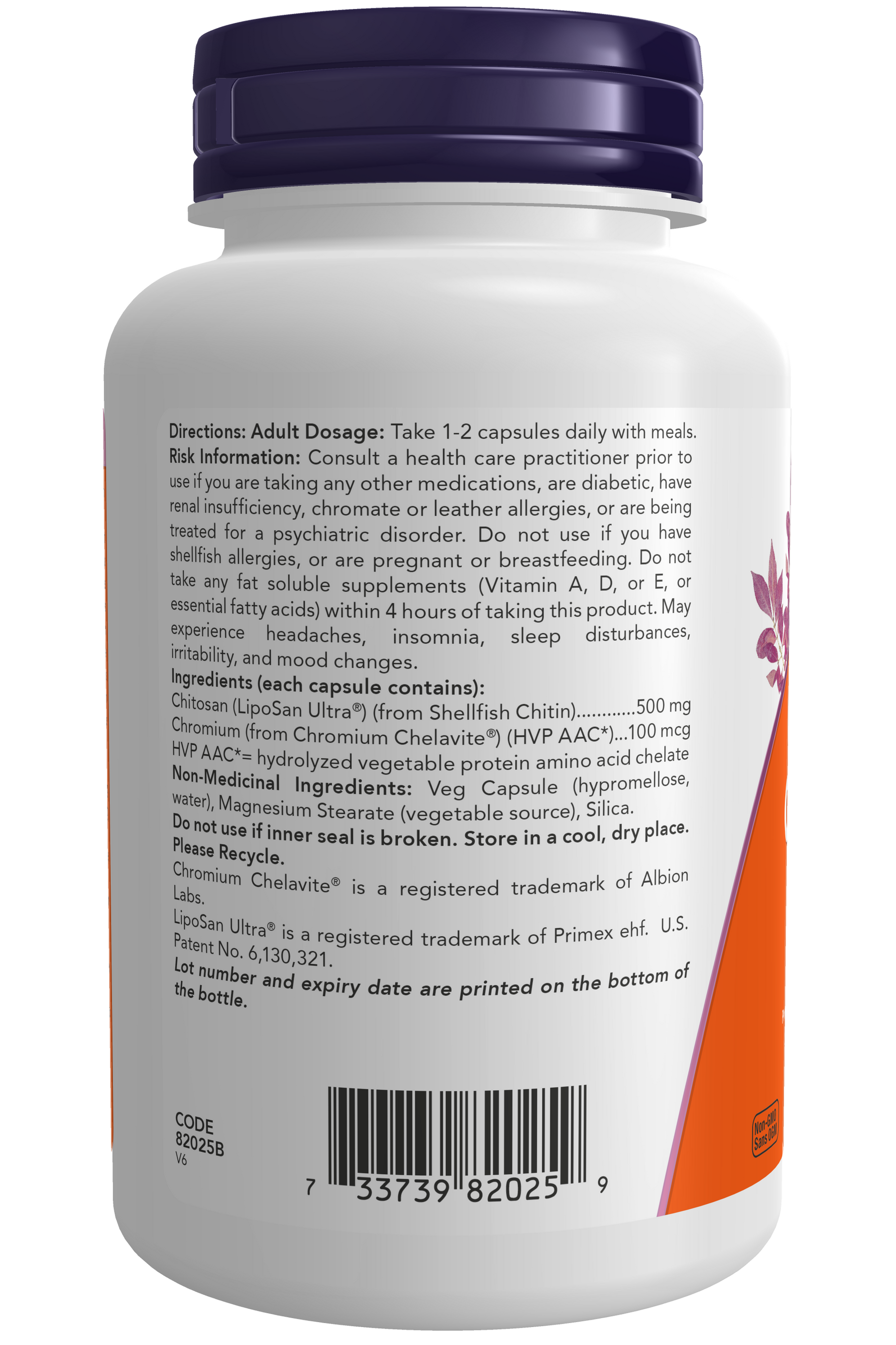 NOW Supplements Chitosan and Chromium Capsules (120 VegCaps)