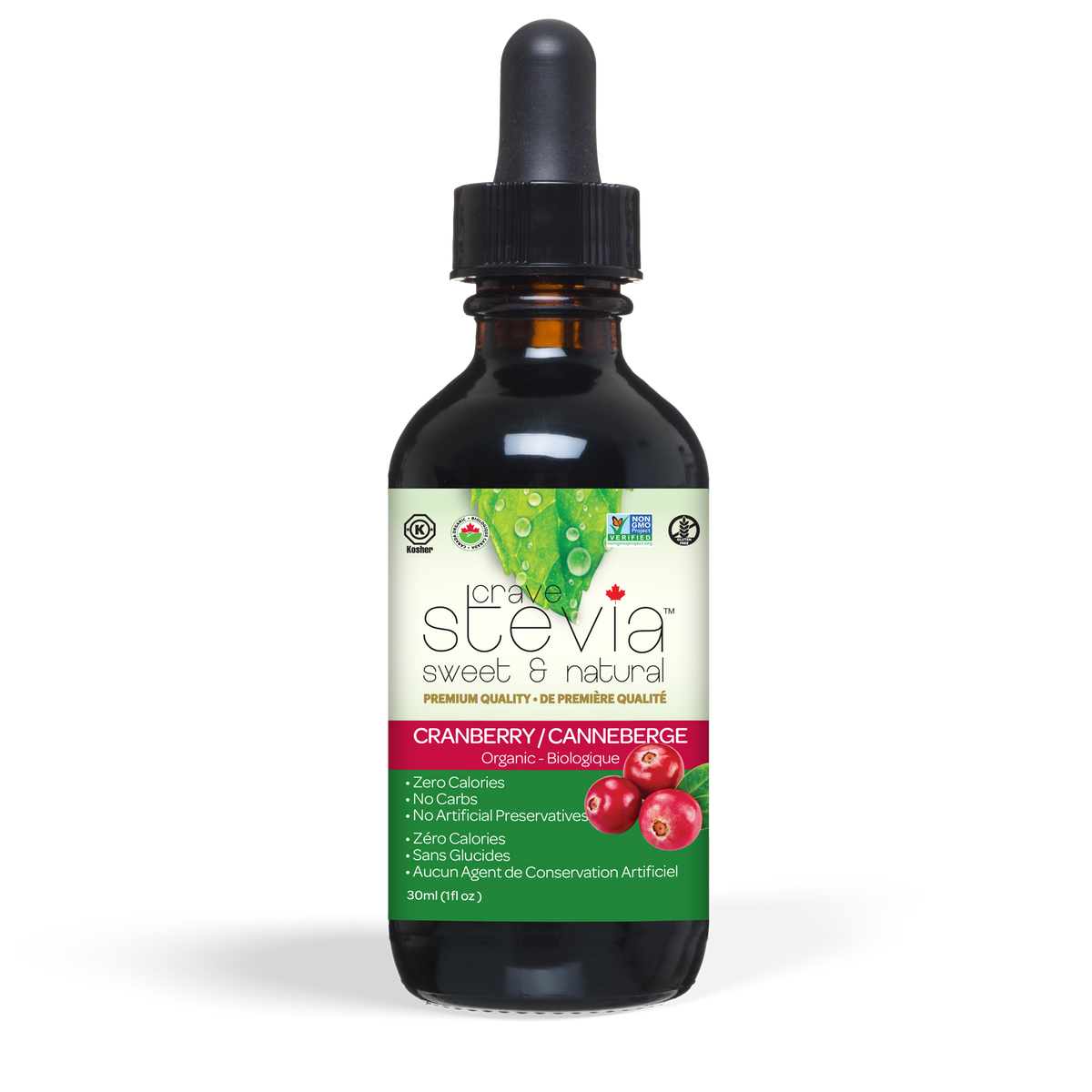 Crave Stevia Cranberry Liquid Drops (30ml)