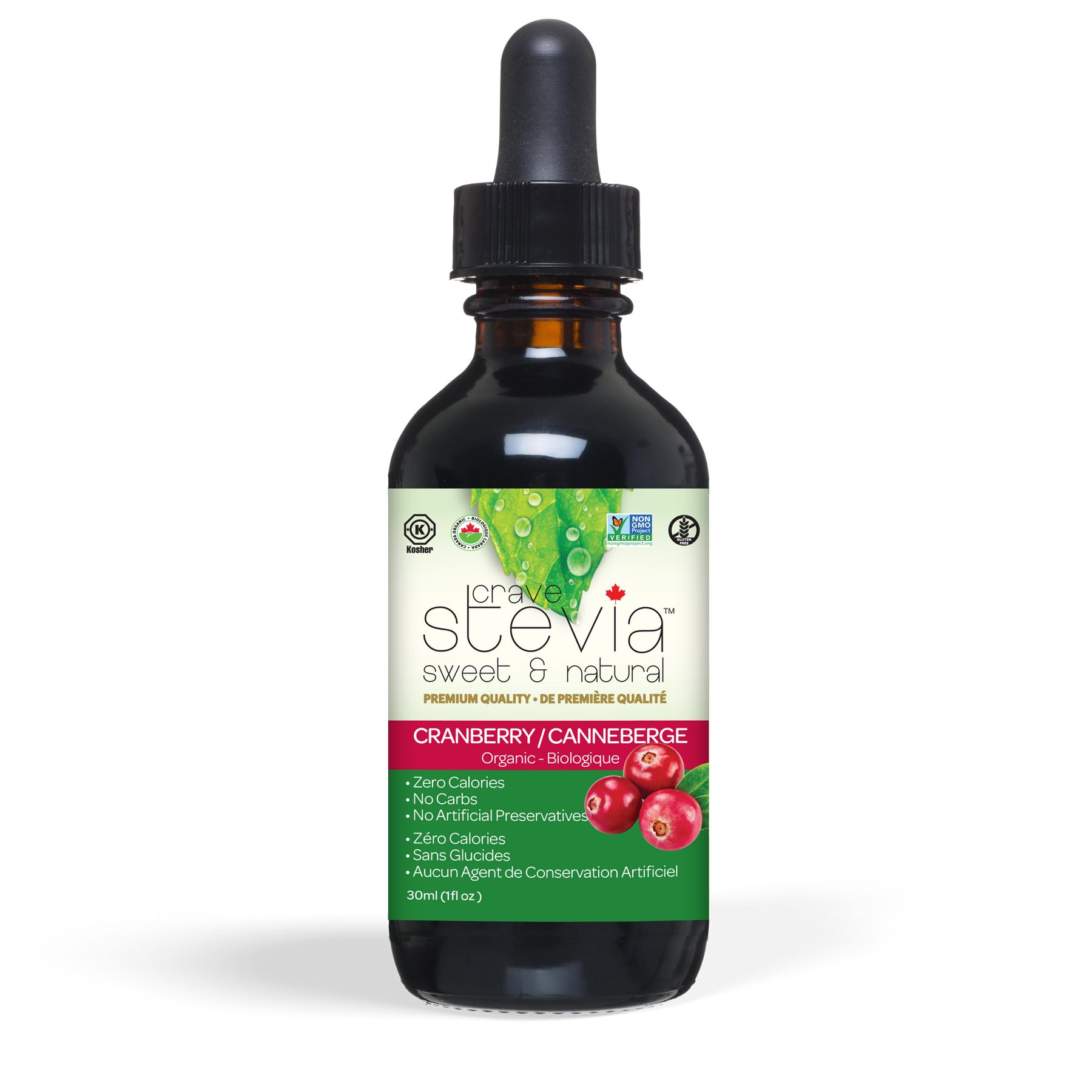 Crave Stevia Cranberry Liquid Drops (30ml)