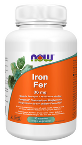 NOW Foods Iron Bisglycinate 36mg (90 VegCaps)