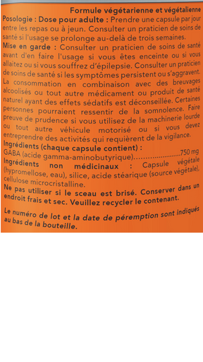 NOW Foods GABA Extra Strength 750mg (100 VegCaps)