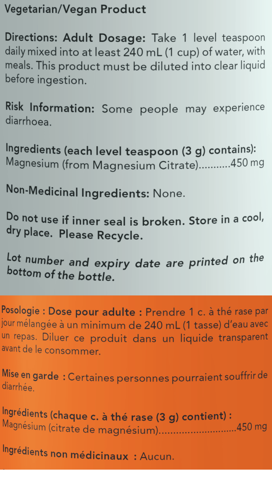 NOW Foods Magnesium Citrate 227g Powder