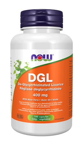 Now DGL 400mg with Aloe (100 VegCaps)