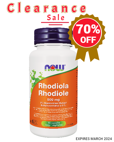 NOW Foods Rhodiola - 500mg (60 VegCaps) - Expires March 2024