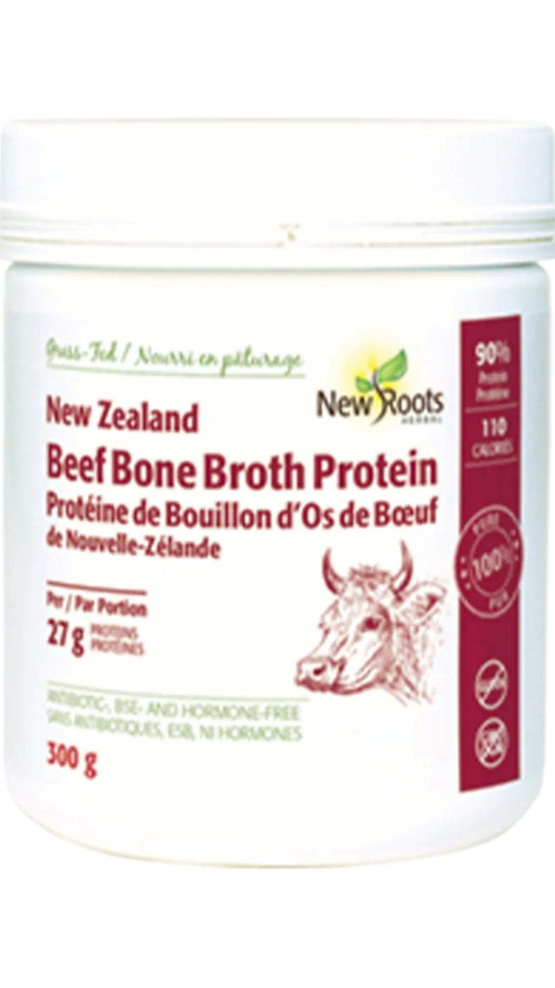 New Roots Herbal Beef Bone Broth Protein (300g Powder)