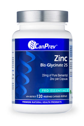 CanPrev Zinc Bis-Glycinate 25 (120 VegCaps)