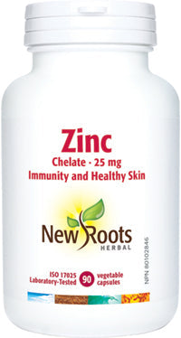 New Roots Herbal Zinc Chelate  25 mg (90 Veg Caps)