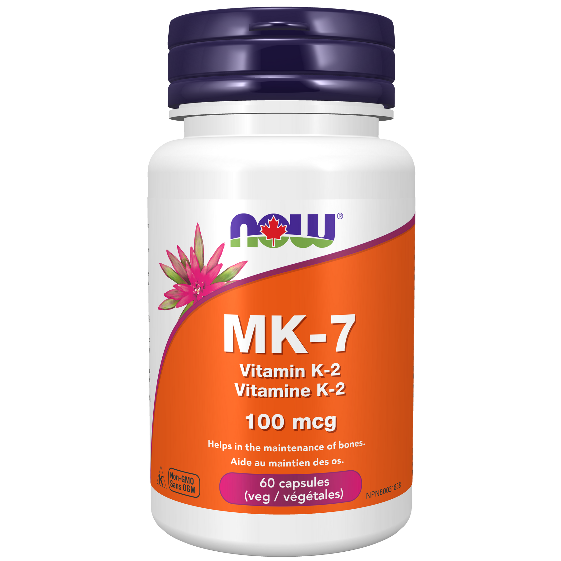 NOW Foods MK-7 Vitamin K-2 100mcg (60 VegCaps)